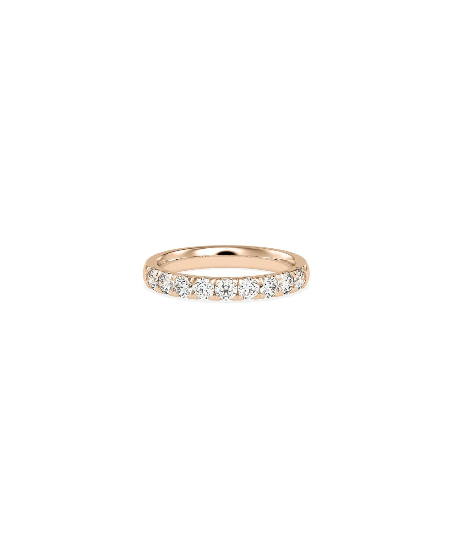 Rose gold Half Band Diamond Ring with smart half-band diamond arrangement
