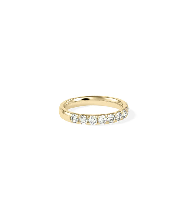 Side view Half Band Diamond Ring showing 3.3mm width and half-band construction alternate view