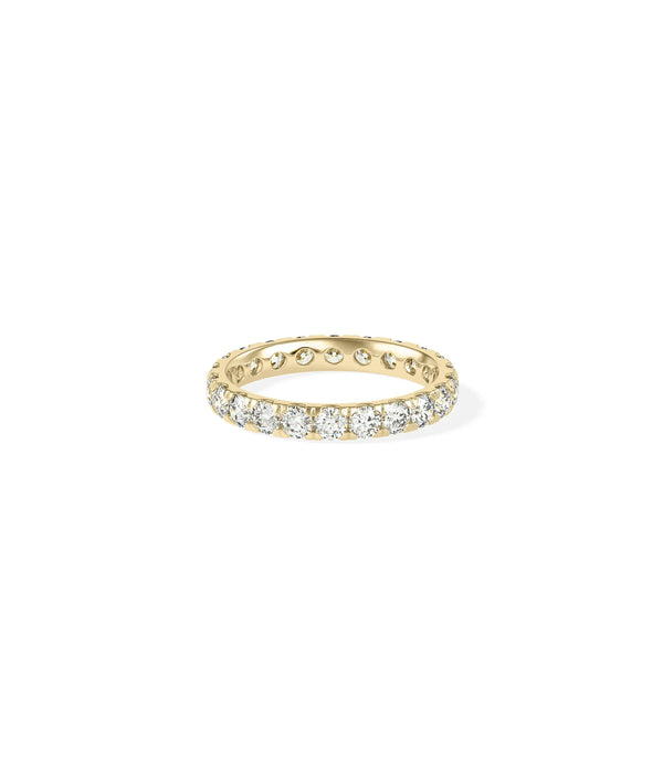 Side view Diamond Eternity Band Ring showing 3.3mm width and eternal coverage alternate view
