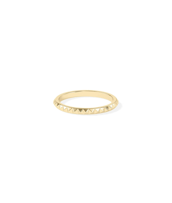Pyramid band ring side view displaying delicate 2mm width and dimensional detail alternate view