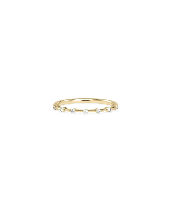 5 Stone Station Diamond Band Ring showing evenly spaced prong-set diamonds on delicate band