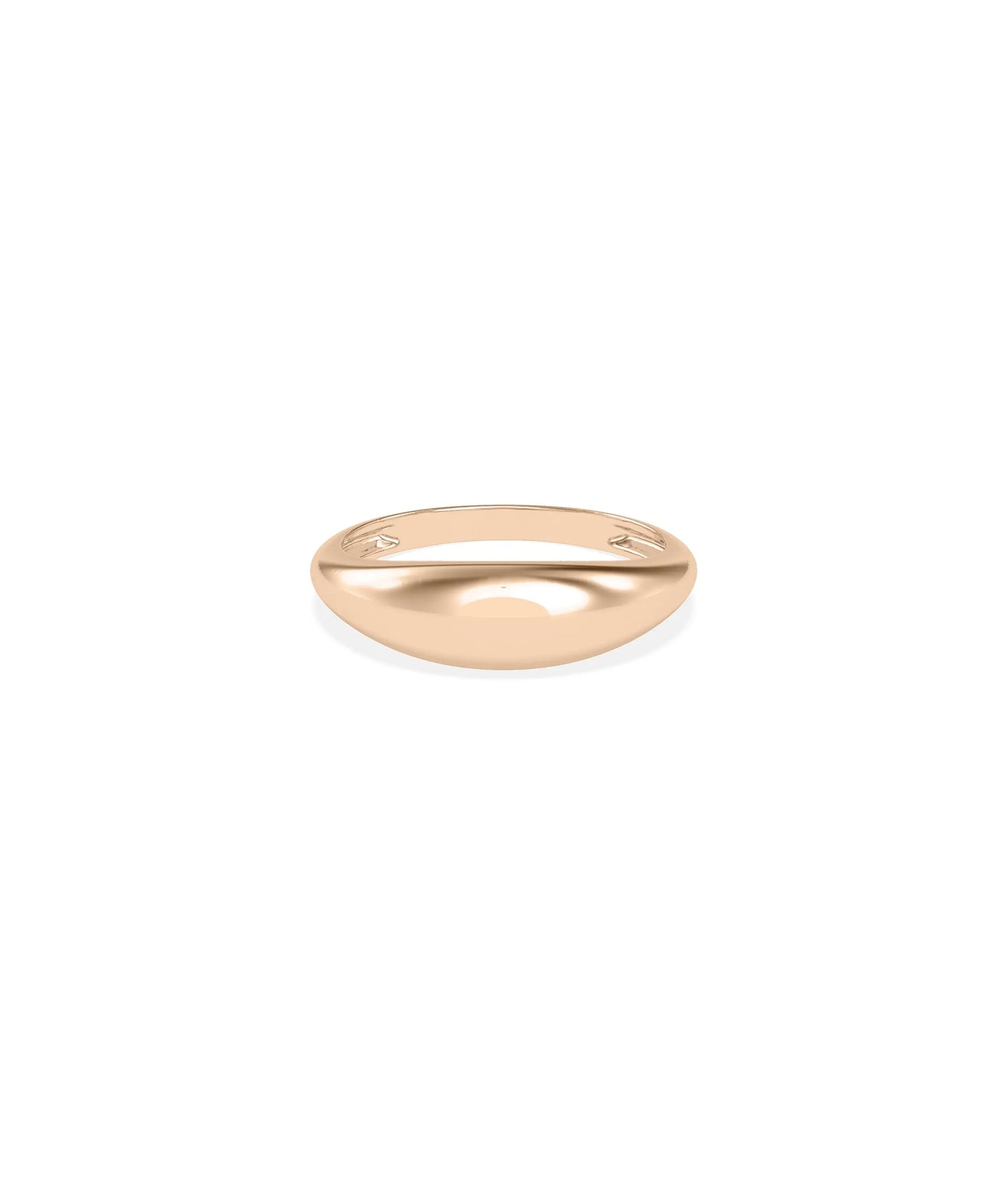 Rose gold Gold Dome Ring with elegant curved dome and comfortable fit