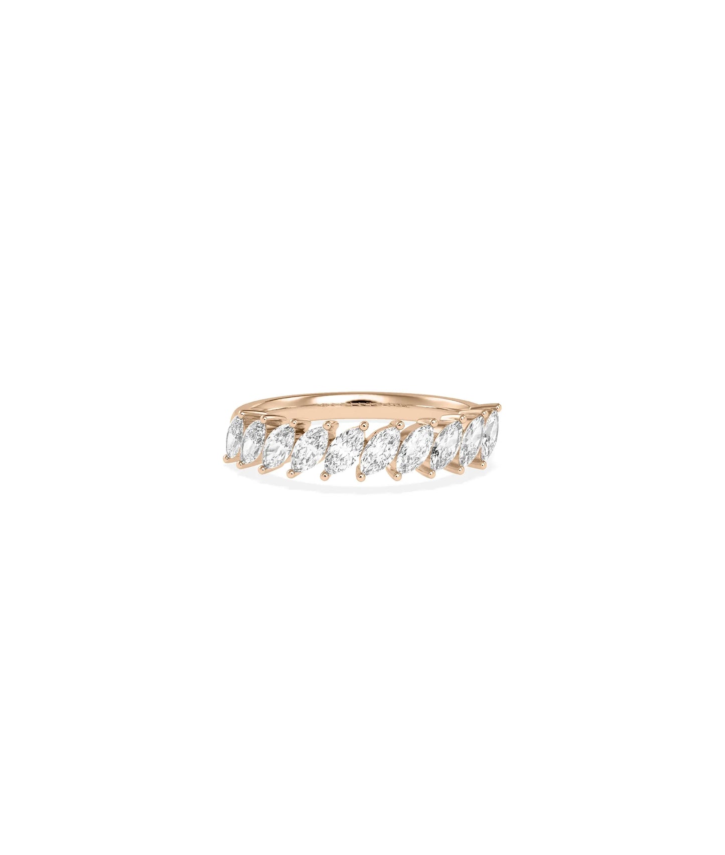 Rose gold Diamond Marquise Band Ring with sophisticated marquise diamond pattern