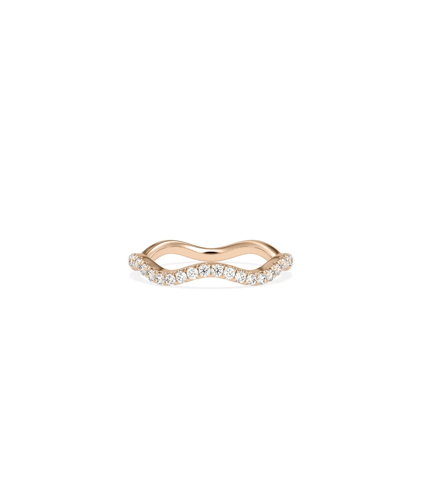 Diamond Swirl Eternity Ring rose gold with flowing diamond arrangement