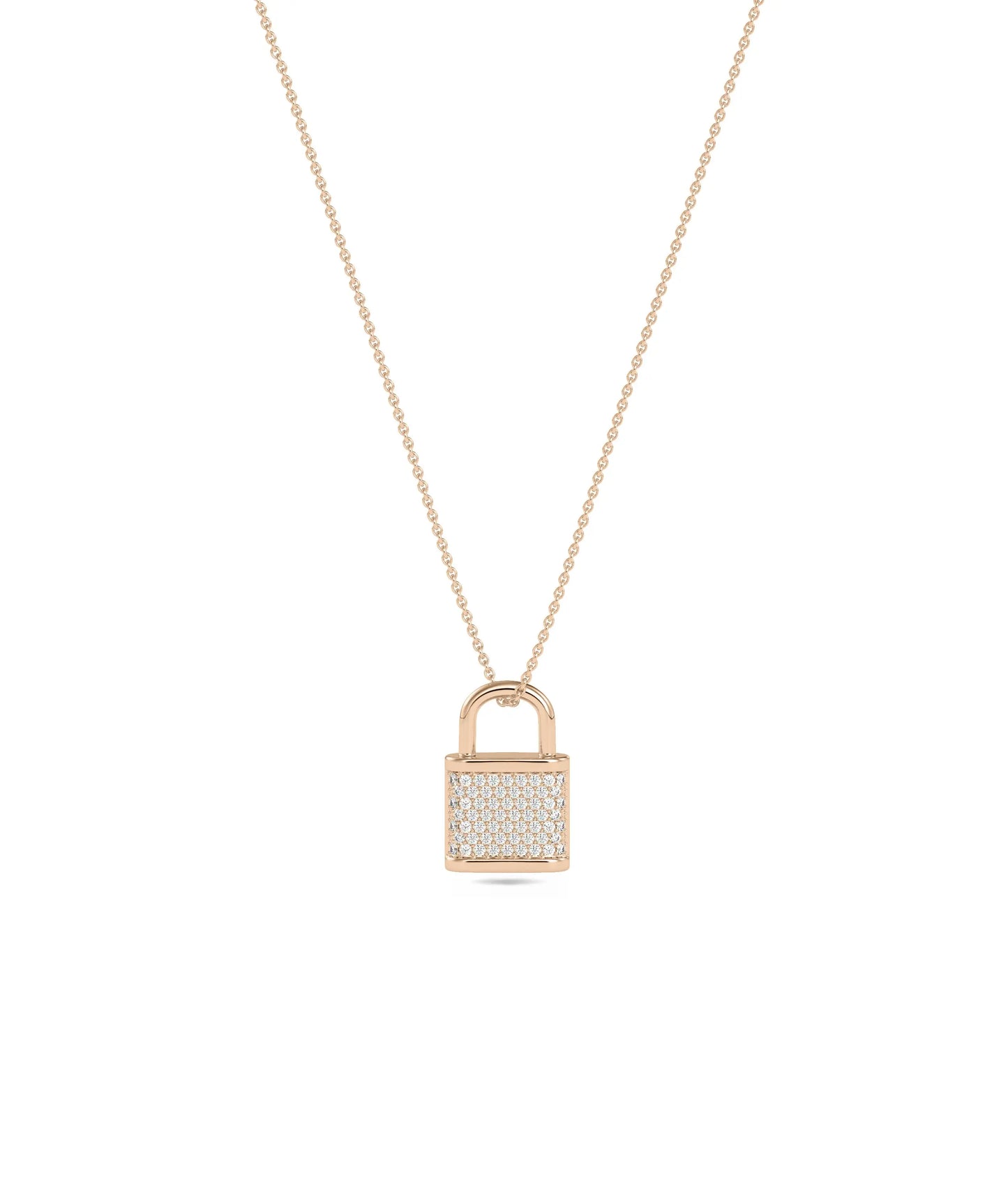 Rose gold Diamond Pave Lock featuring full sparkle