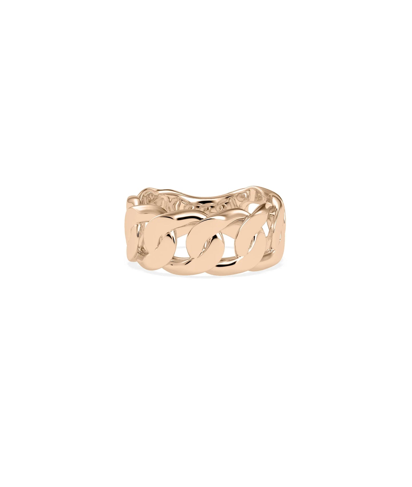 Rose gold Gold Curb Link Ring with edgy substantial bold curb link statement design
