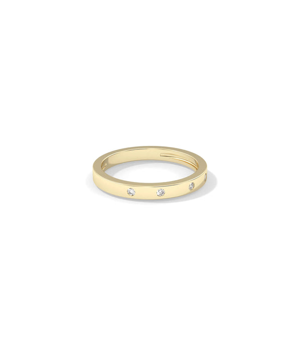 Side profile Diamond Bezel Station Band Ring showing 2.50mm width and bezel detail alternate view