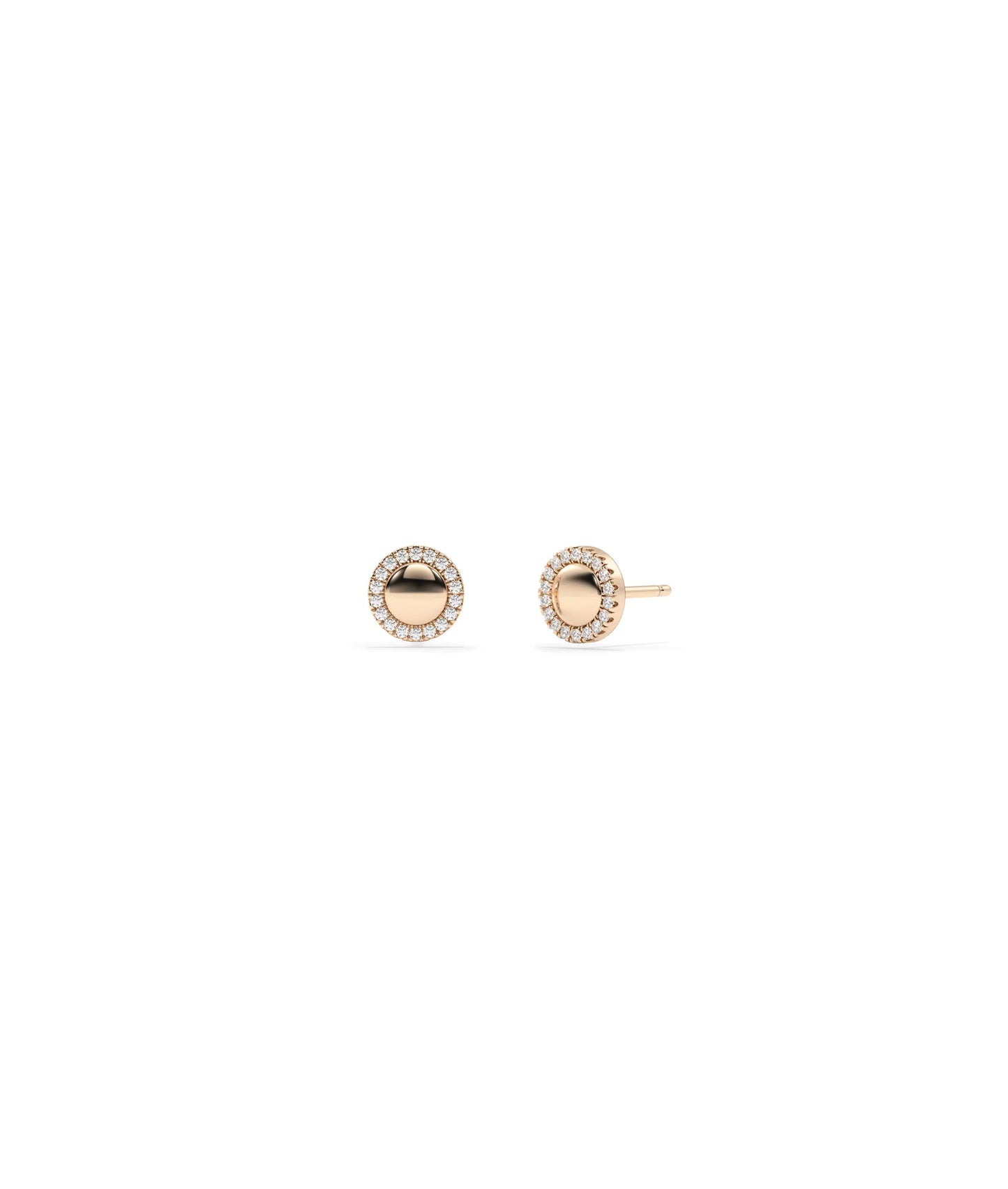 Diamond Halo Disc Stud Earring - 79e | Everyday 14K Gold Jewelry