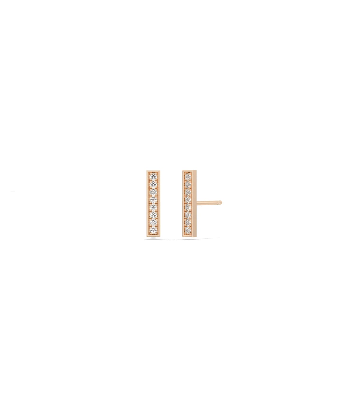 Diamond Bar Stud Earring - 79e | Everyday 14K Gold Jewelry