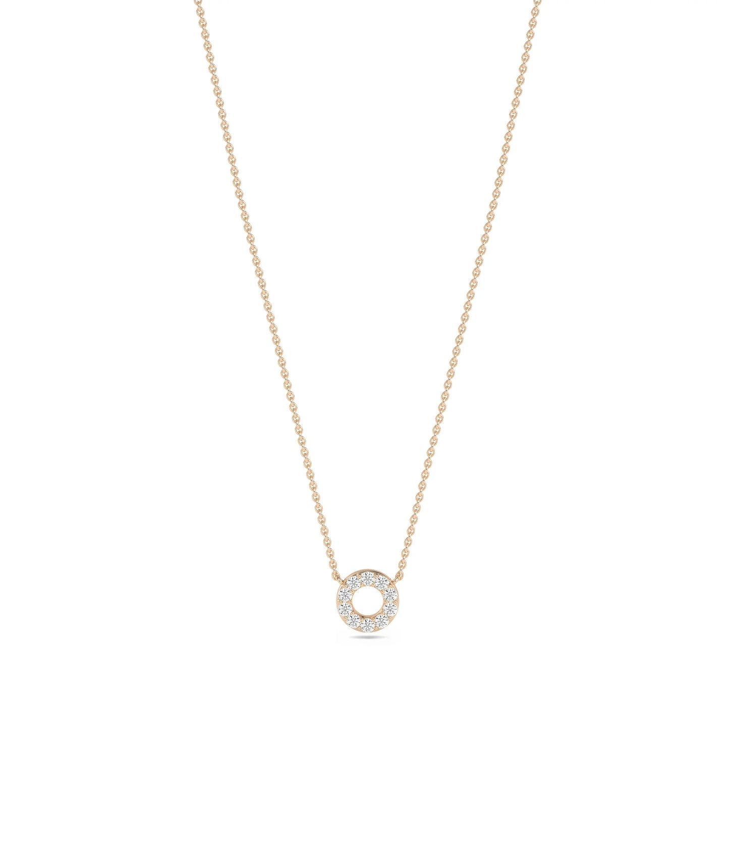 Diamond Circle Necklace | Diamond Necklace - 79e | Everyday 14K Gold Jewelry