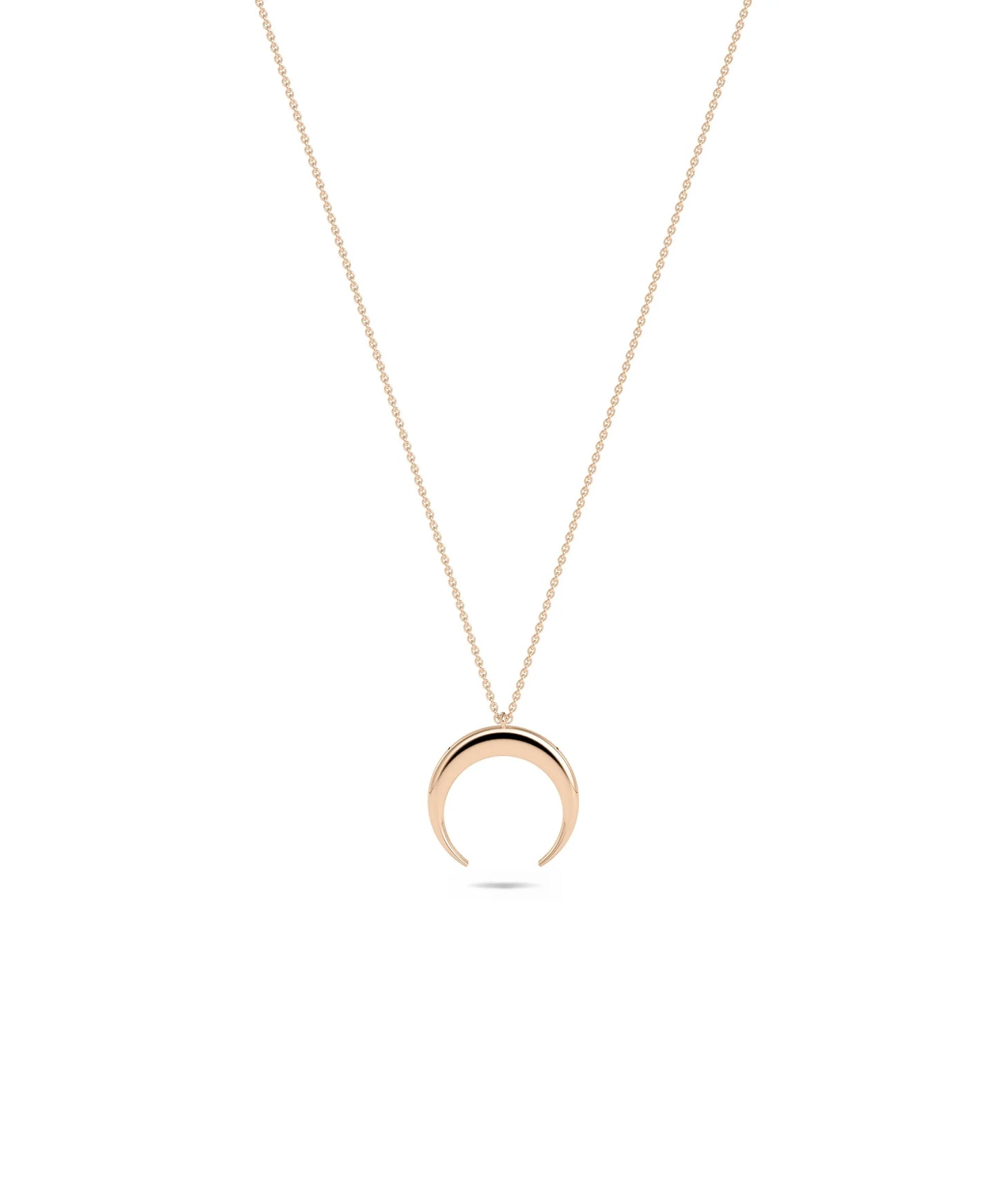 Gold Crescent Moon in rose gold warm mystical lunar elegance