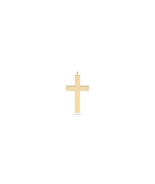 Gold Cross Charm in yellow gold classic faith statement