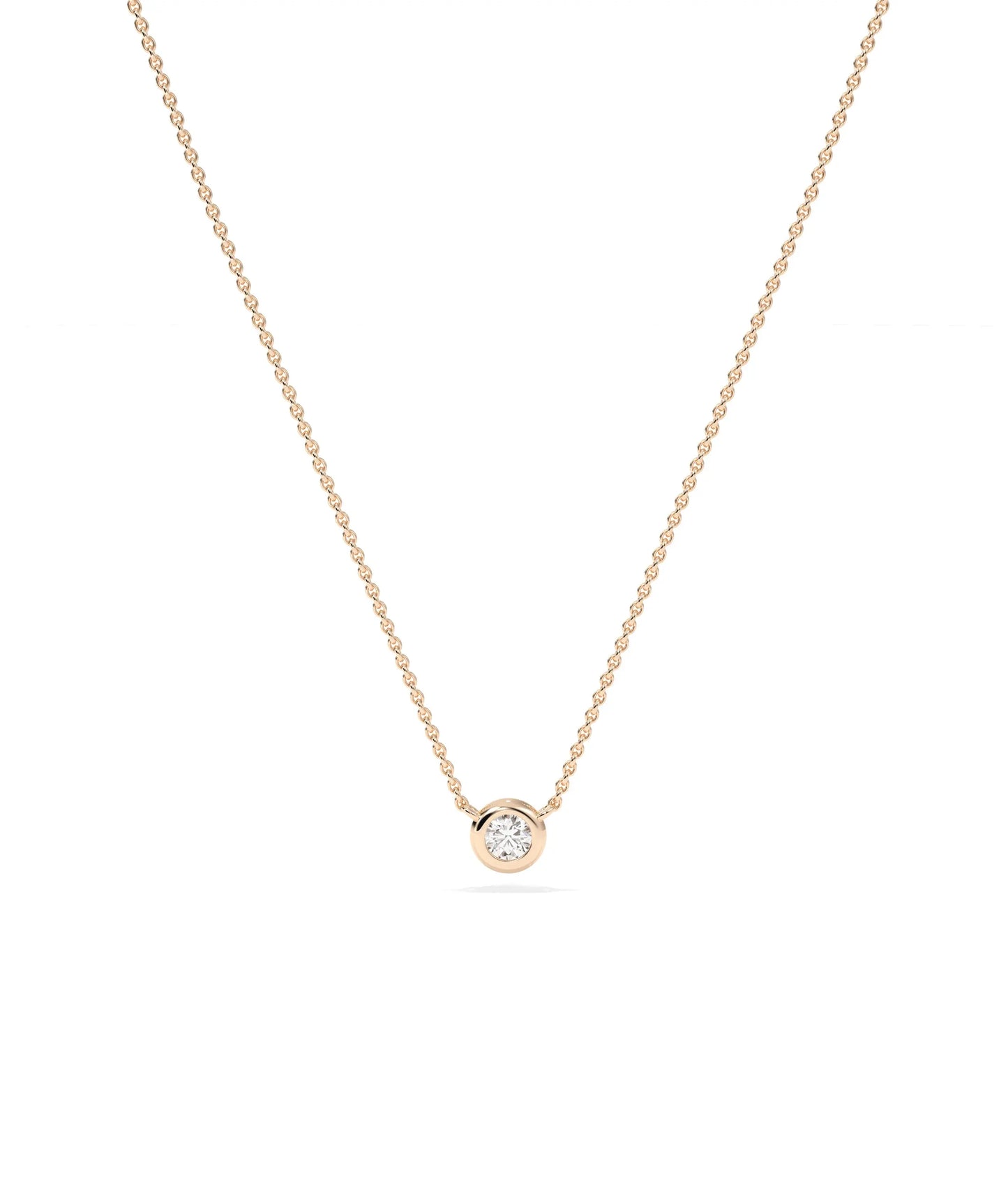 Bezel Solitaire Diamond Necklace - 79e | Everyday 14K Gold Jewelry