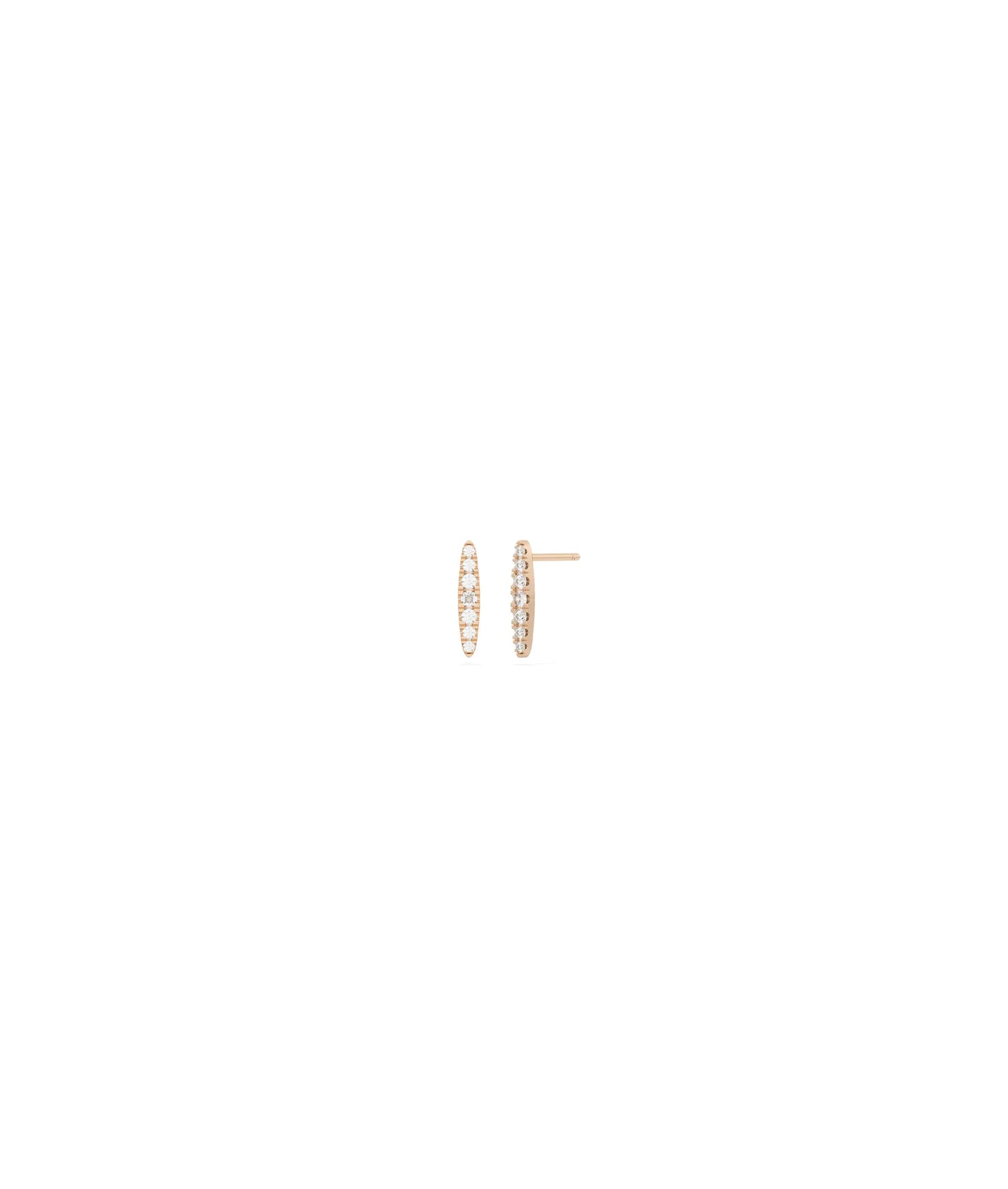 Diamond Bar Stud Earring - 79e | Everyday 14K Gold Jewelry