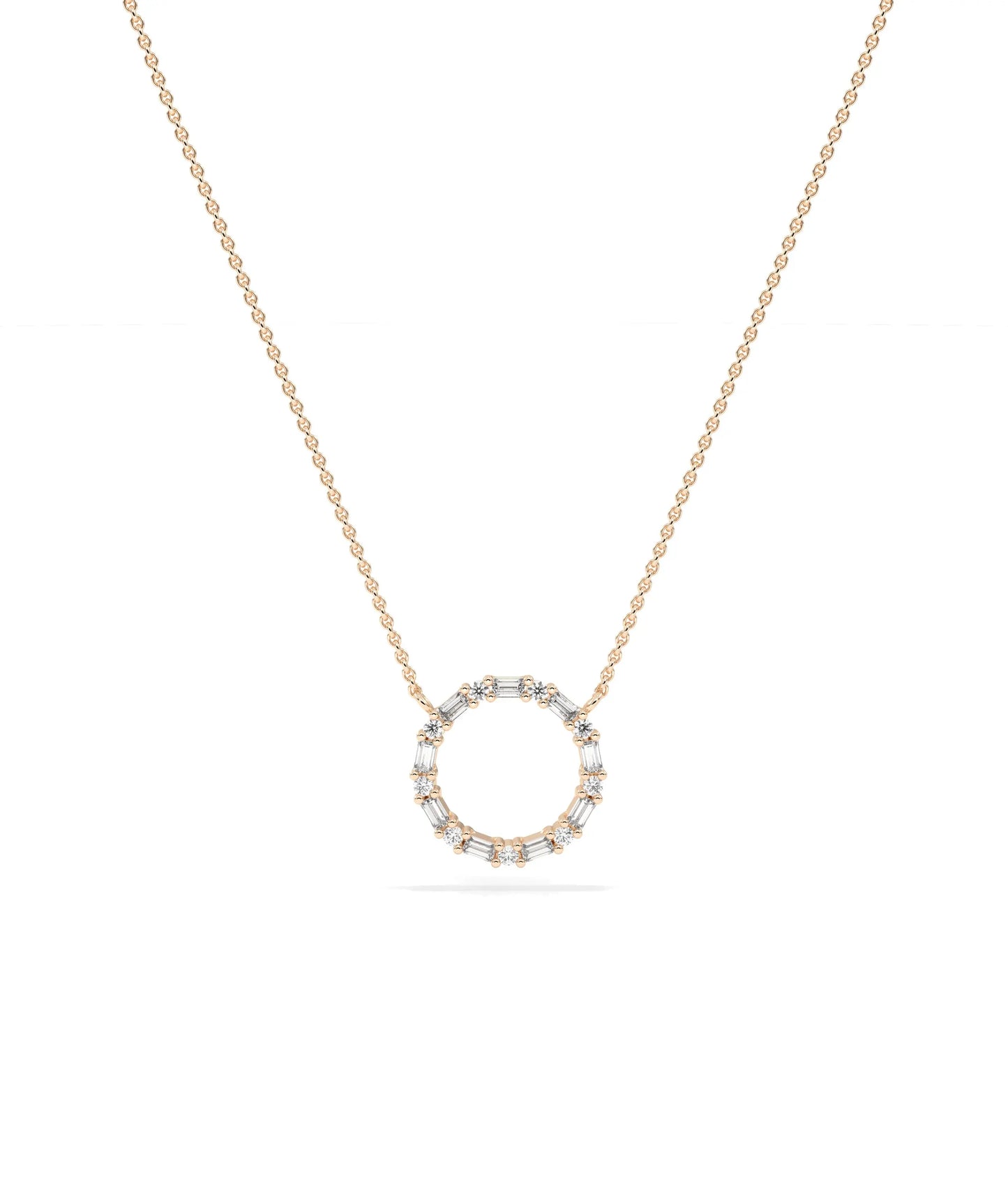 Rose gold Diamond Baguette Circle featuring linear sparkle