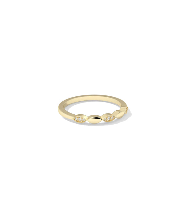 Side profile Diamond Alternating Band Ring showing ultra-delicate 1.5mm slender width alternate view