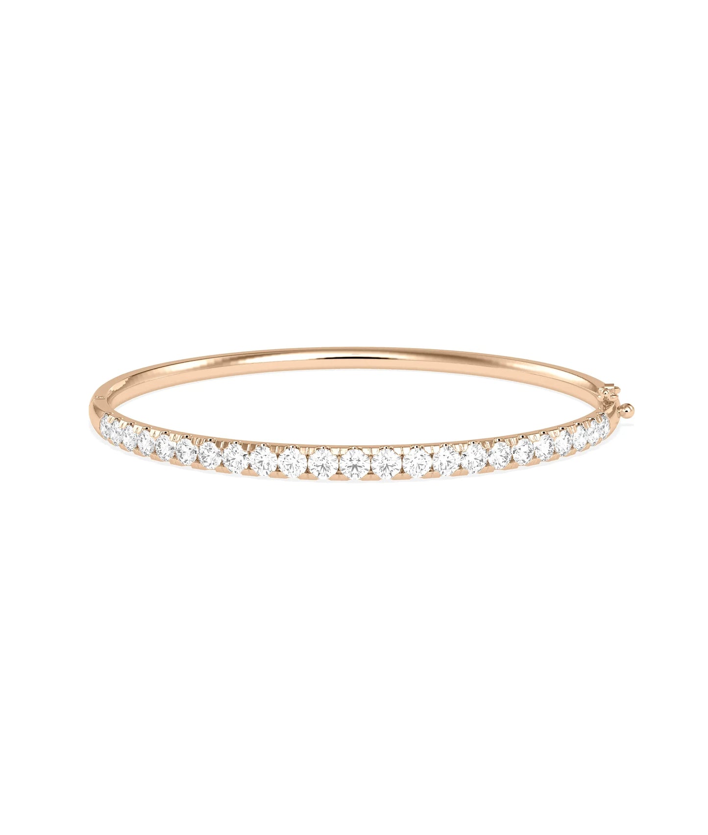 Diamond Single Line Bangle - 79e | Everyday 14K Gold Jewelry