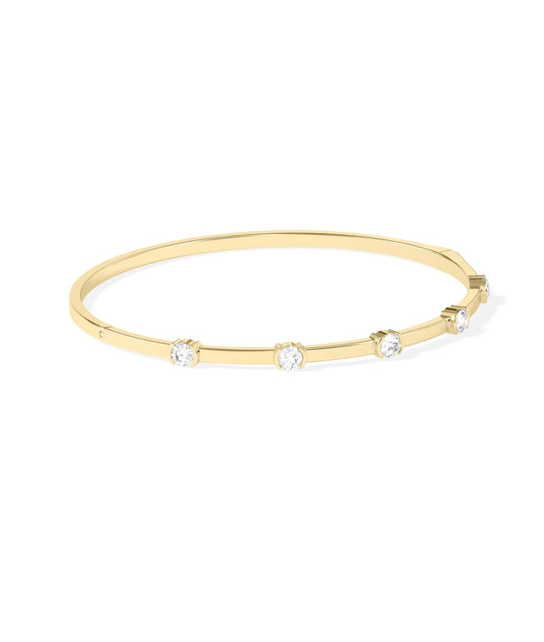 Diamond Station Bangle - 79e | Everyday 14K Gold Jewelry alternate view