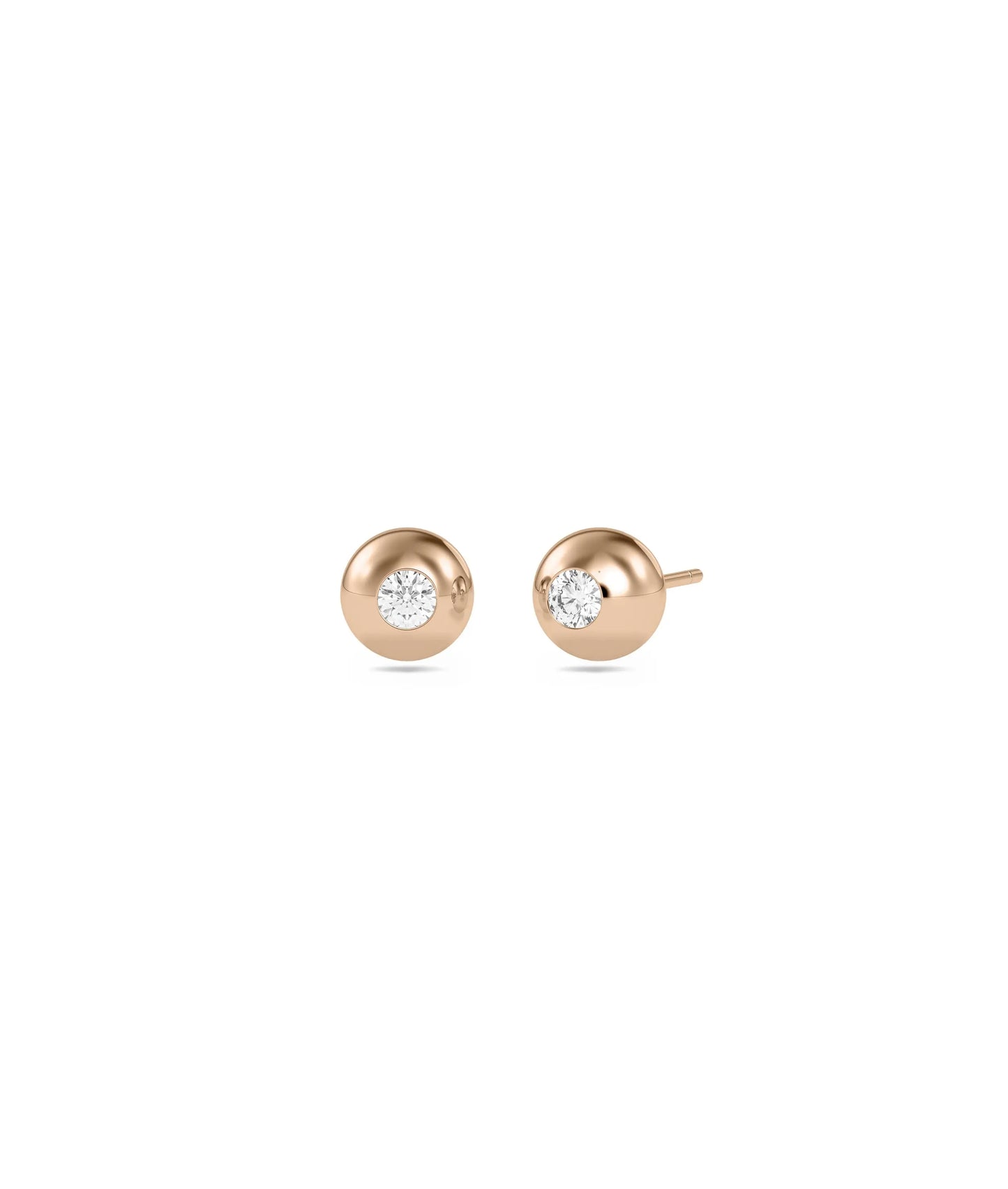 Diamond Gold Bubble Stud Earring - 79e | Everyday 14K Gold Jewelry