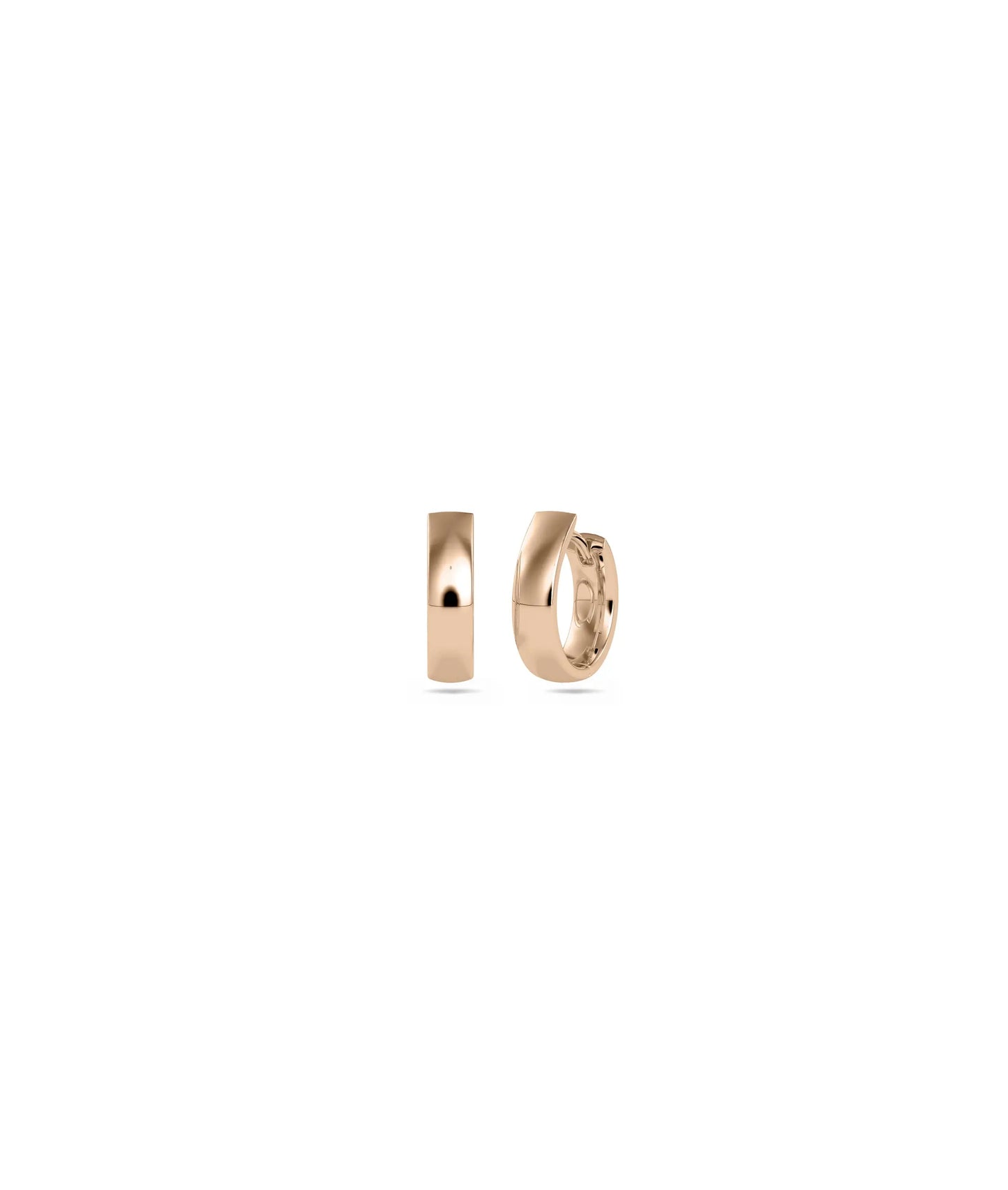 Wide Band Gold Hoop Earring - 79e | Everyday 14K Gold Jewelry