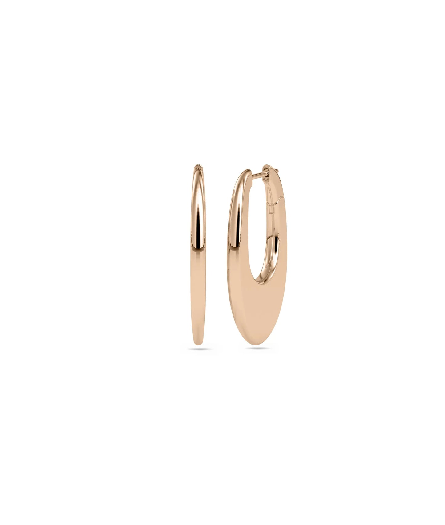Oval Shape Gold Hoop Earring - 79e | Everyday 14K Gold Jewelry