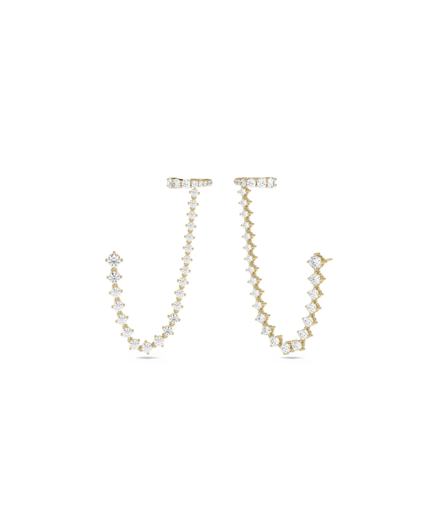 Diamond Cuff Dangle Earrings - 79e | Everyday 14K Gold Jewelry