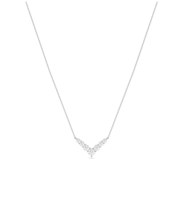 White gold Diamond Chevron modern geometric bold design alternate view