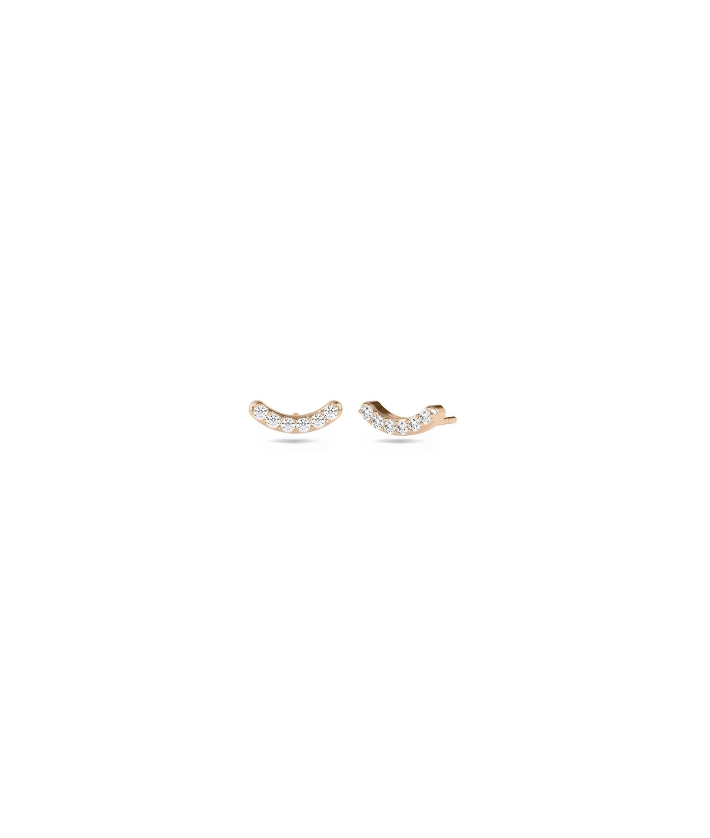 Diamond Smile Stud Earrings - 79e | Everyday 14K Gold Jewelry