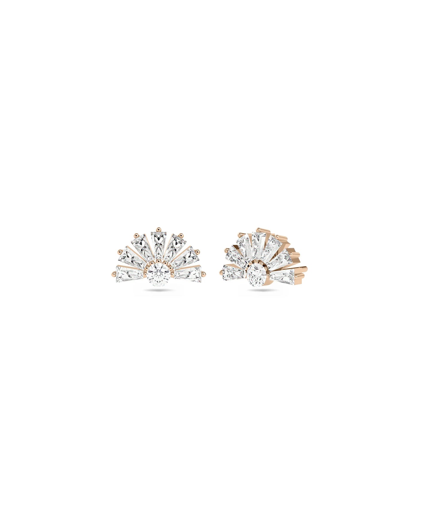 Diamond Fan Stud Earring - 79e | Everyday 14K Gold Jewelry