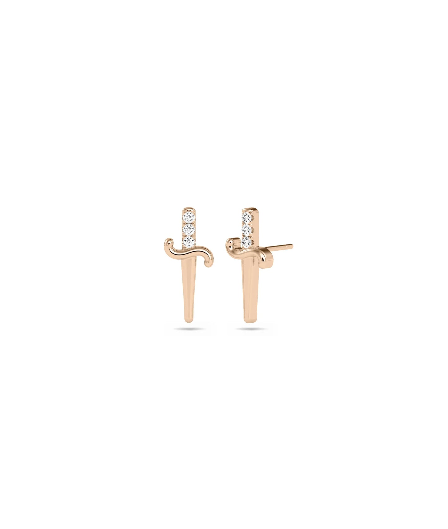 Diamond Sword Stud Earring - 79e | Everyday 14K Gold Jewelry