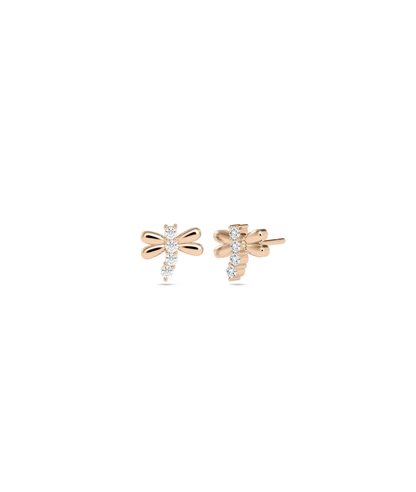 Diamond Fire Fly Stud Earring - 79e | Everyday 14K Gold Jewelry