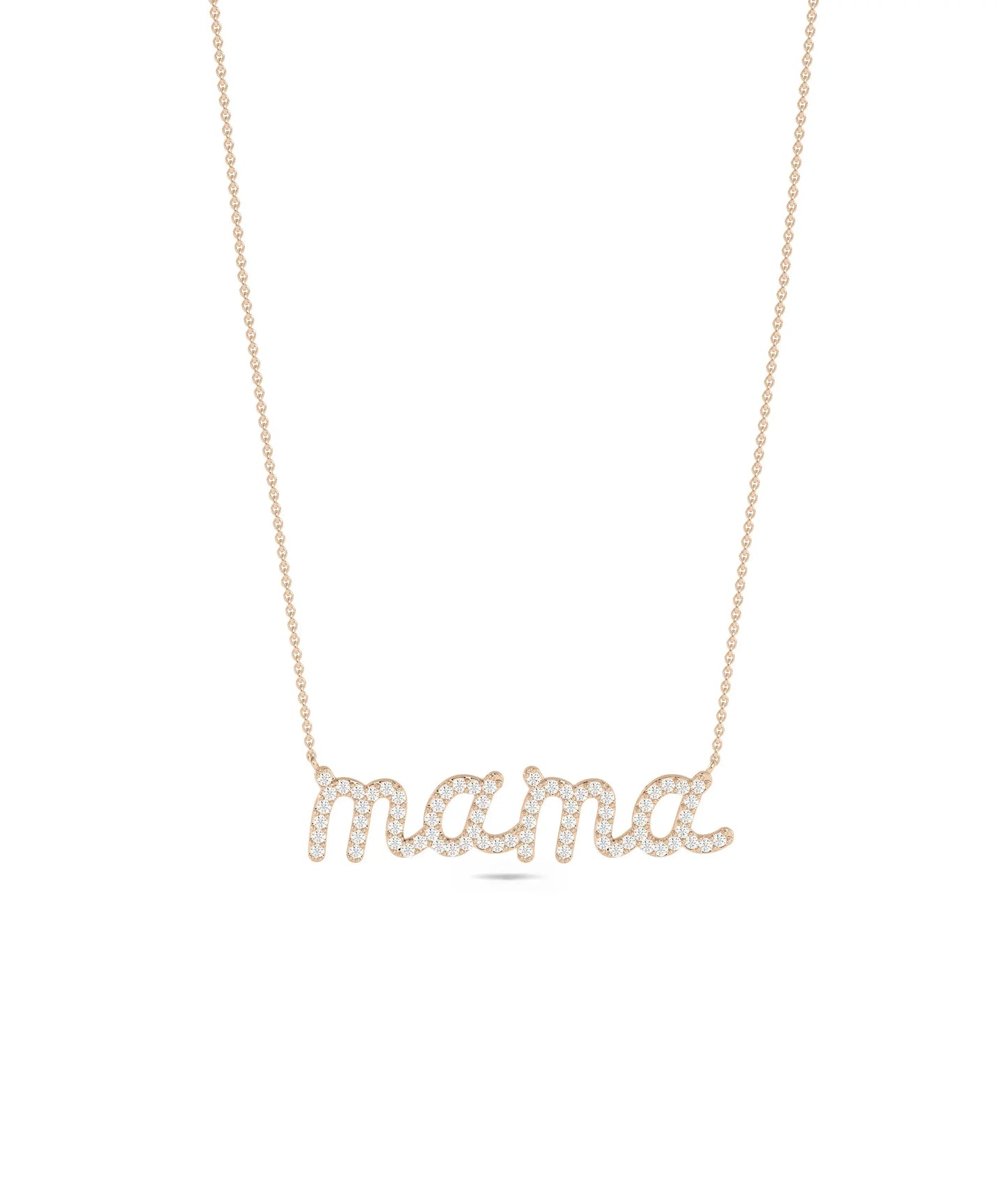 Diamond Mantra Necklace in rose gold warm inspirational elegance