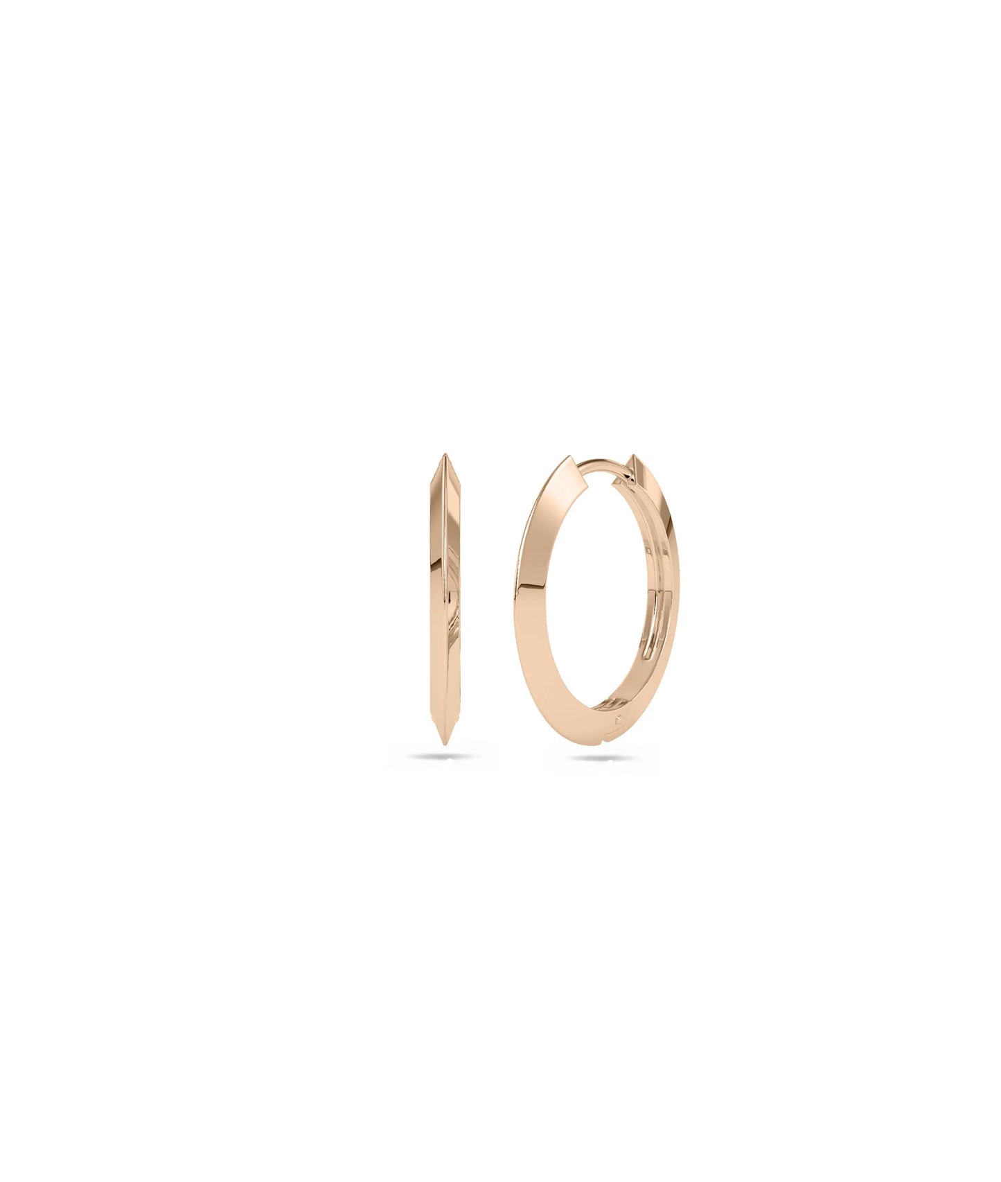 Gold 2 Face Hoop Earring - 79e | Everyday 14K Gold Jewelry