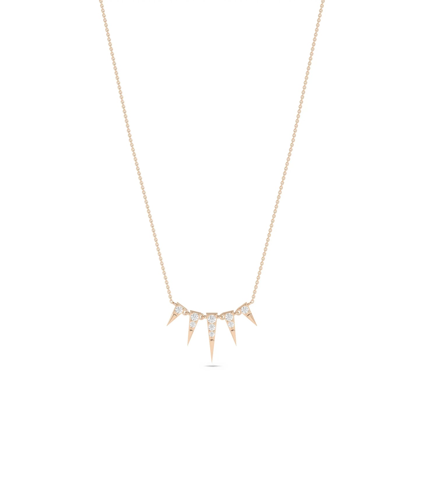 Diamond Spikes Necklace in rose gold warm edgy sophistication