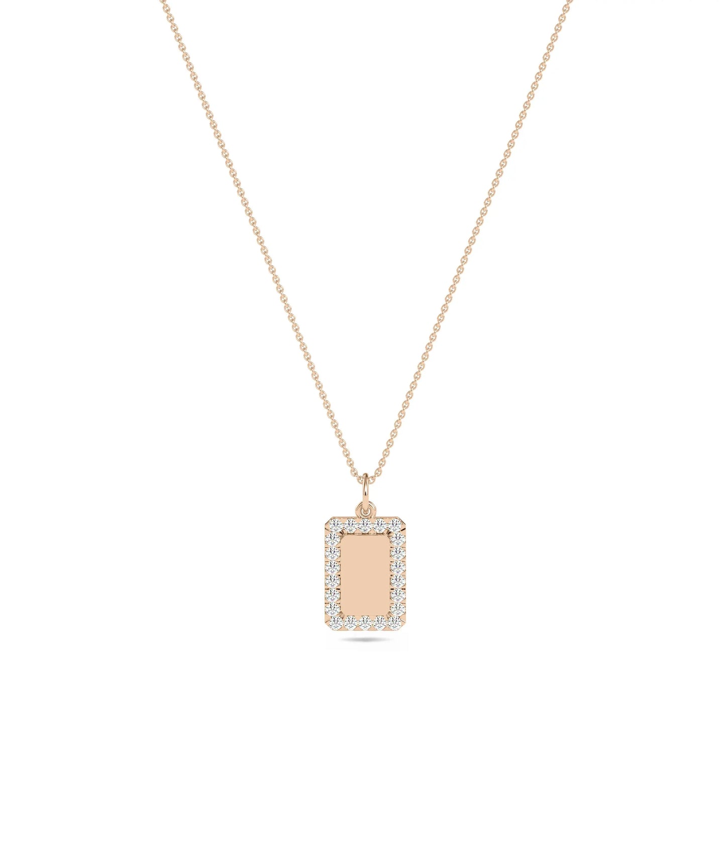 Diamond Outline Biscuit Charm in rose gold warm delicate sophistication