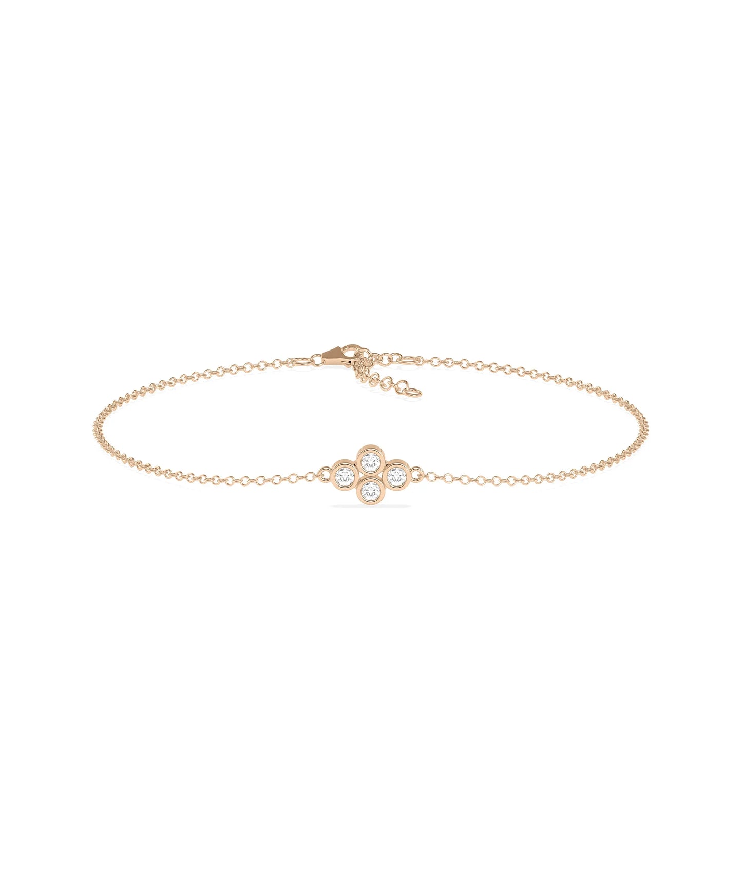Diamond Clover Bracelet | Diamond Bracelet - 79e | Everyday 14K Gold Jewelry