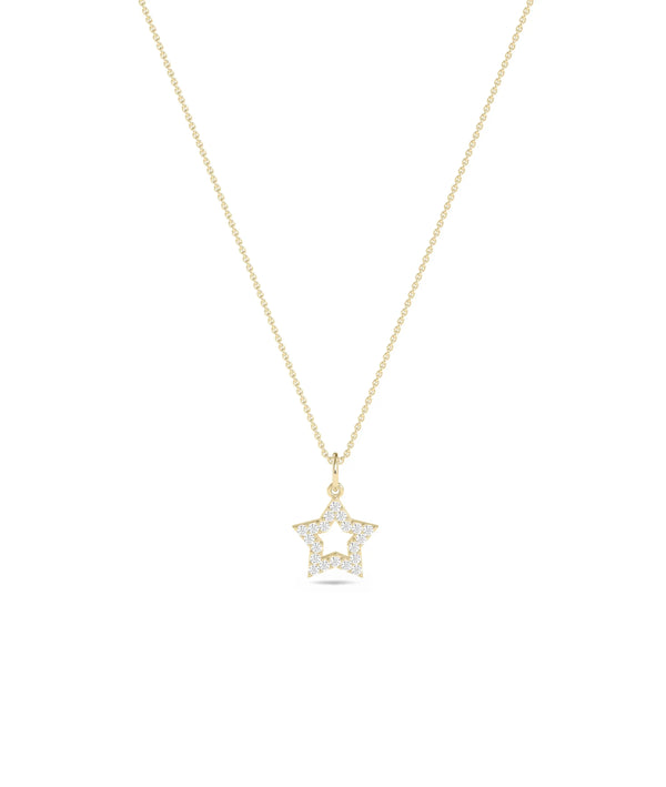 Star outline pave diamonds 10mm 0.10 ctw celestial close-up alternate view