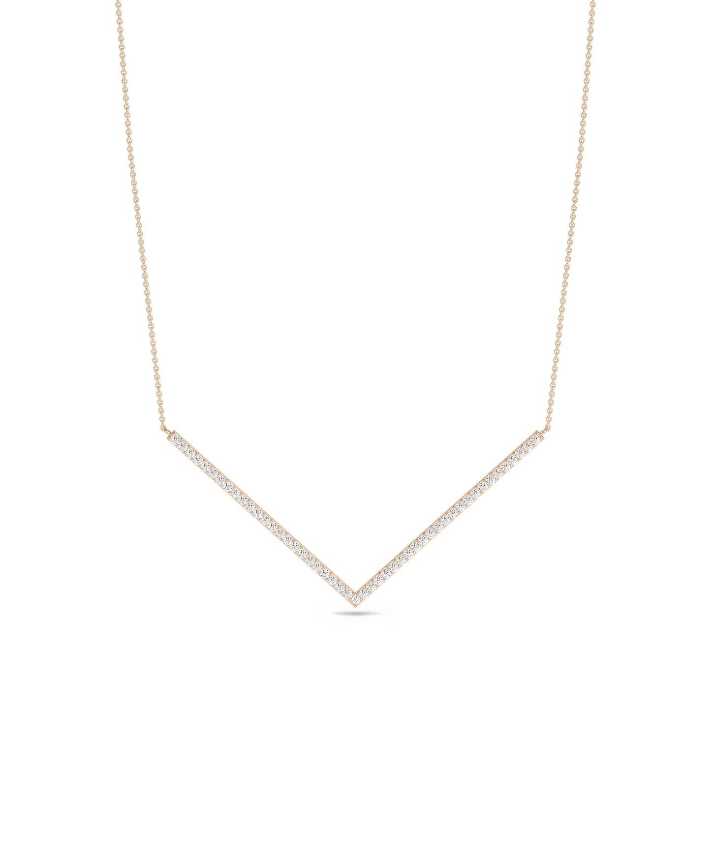 Diamond Chevron Necklace - 79e | Everyday 14K Gold Jewelry