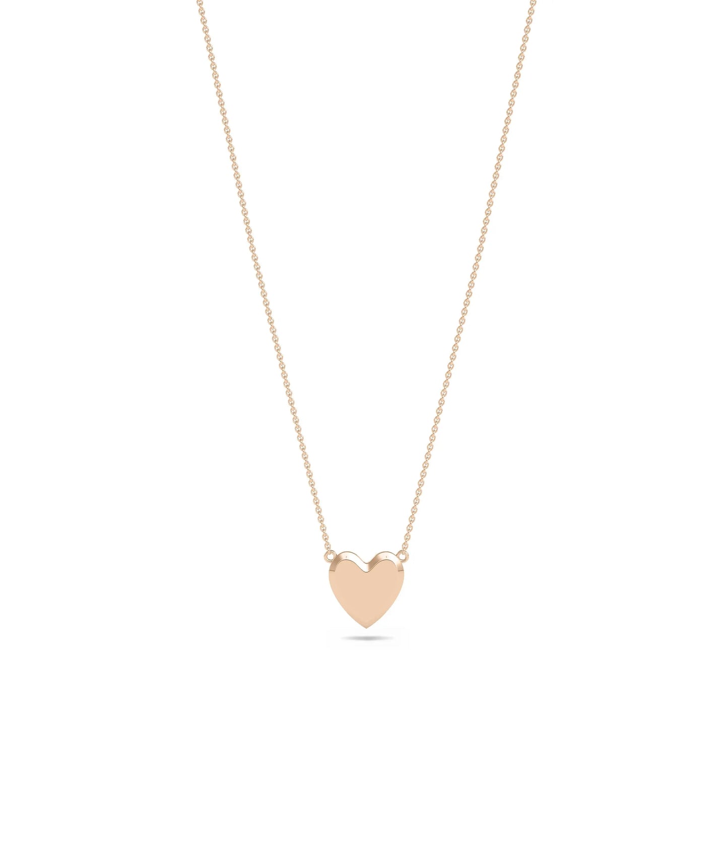Rose gold Table Top Gold Heart Necklace with contemporary flat-top heart design
