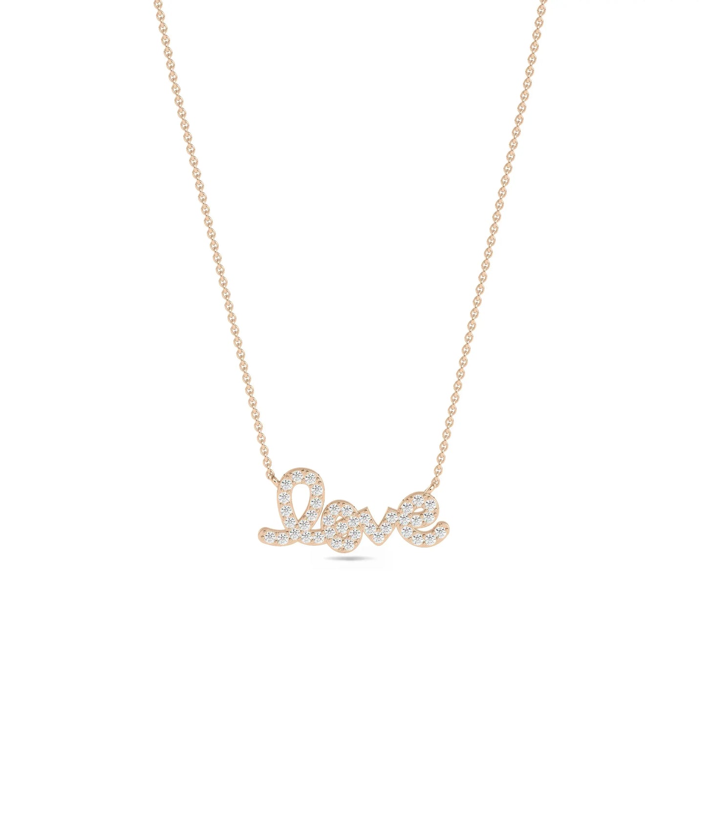 Rose gold Diamond Pave Love featuring romantic sparkle