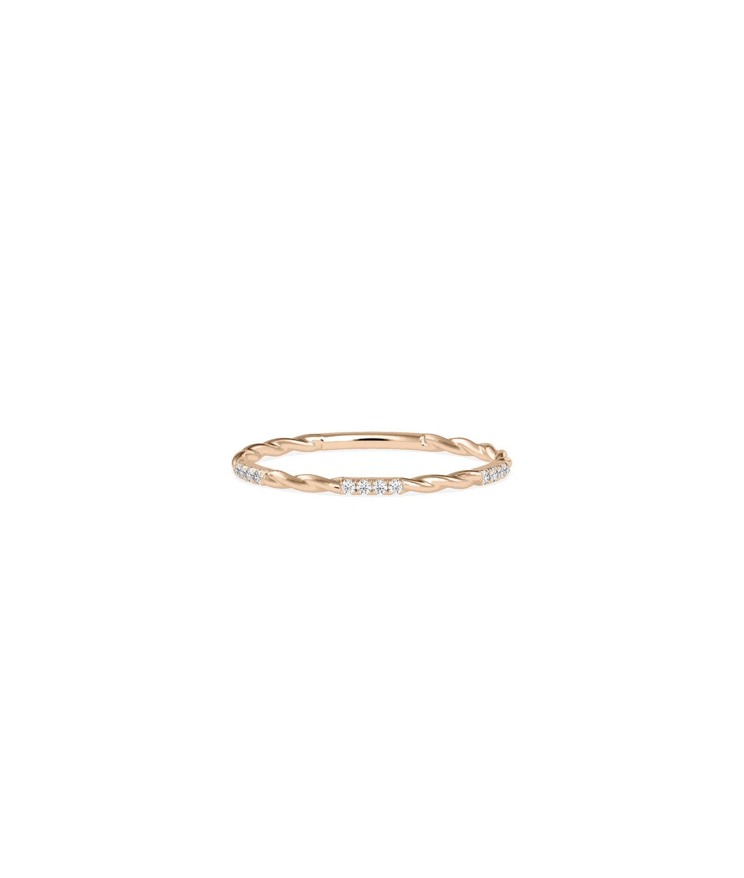 Diamond Twisted Band Ring - 79e | Everyday 14K Gold Jewelry