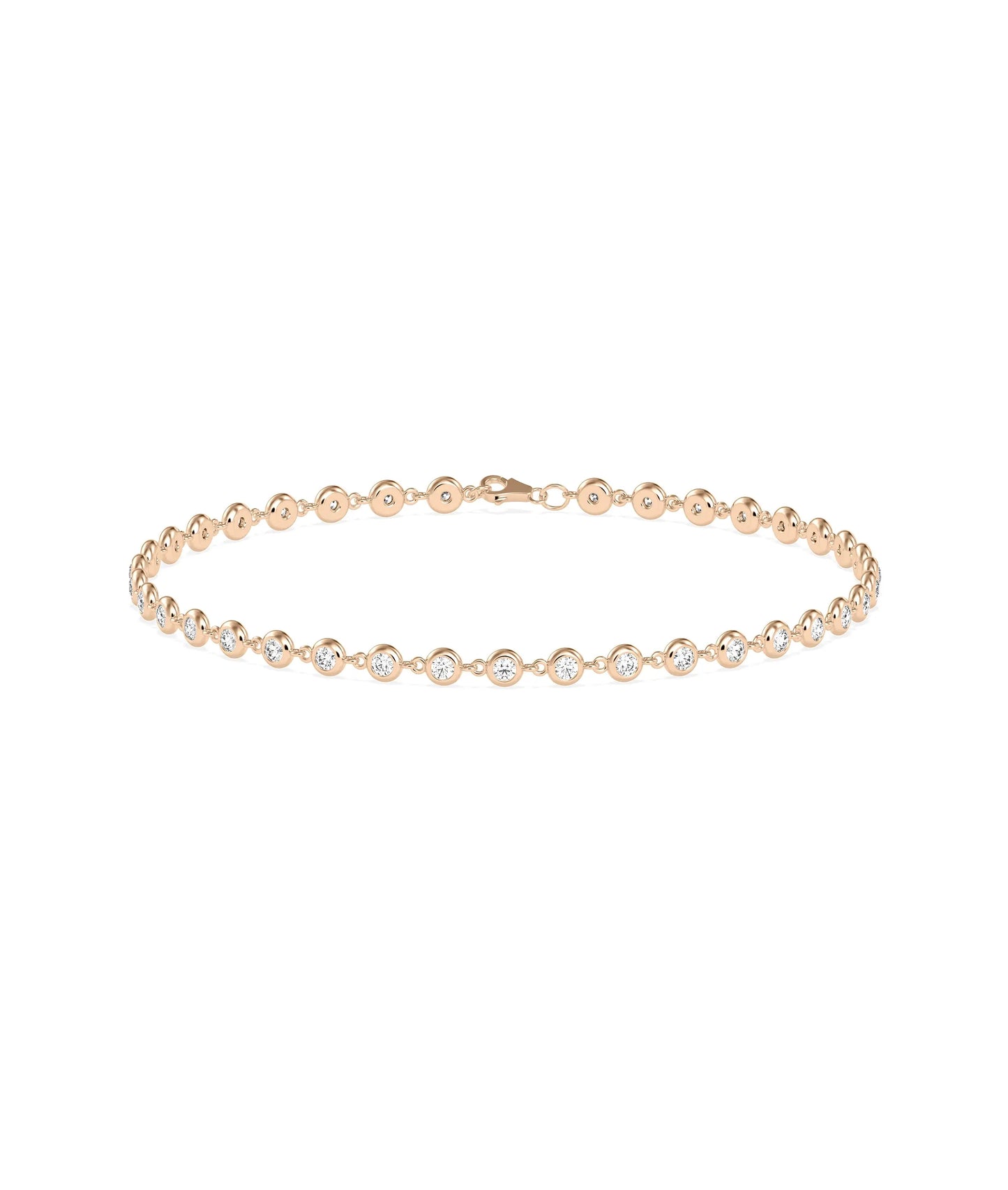 Diamond Bezel Set Link Bracelet - 79e | Everyday 14K Gold Jewelry