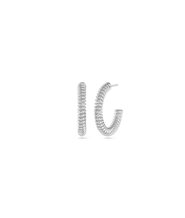 Gold Fluted Half Hoop Earring - 79e | Everyday 14K Gold Jewelry alternate view