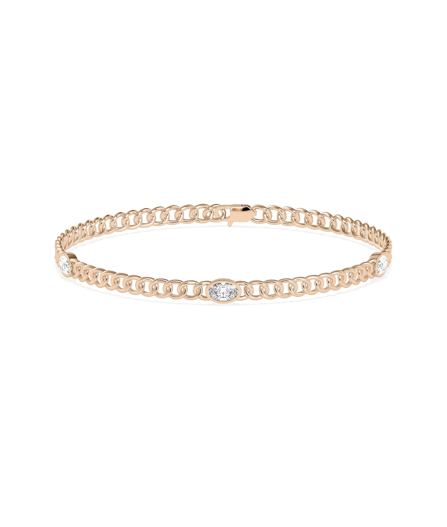 Diamond Solitaire Curb Link Bracelet - 79e | Everyday 14K Gold Jewelry