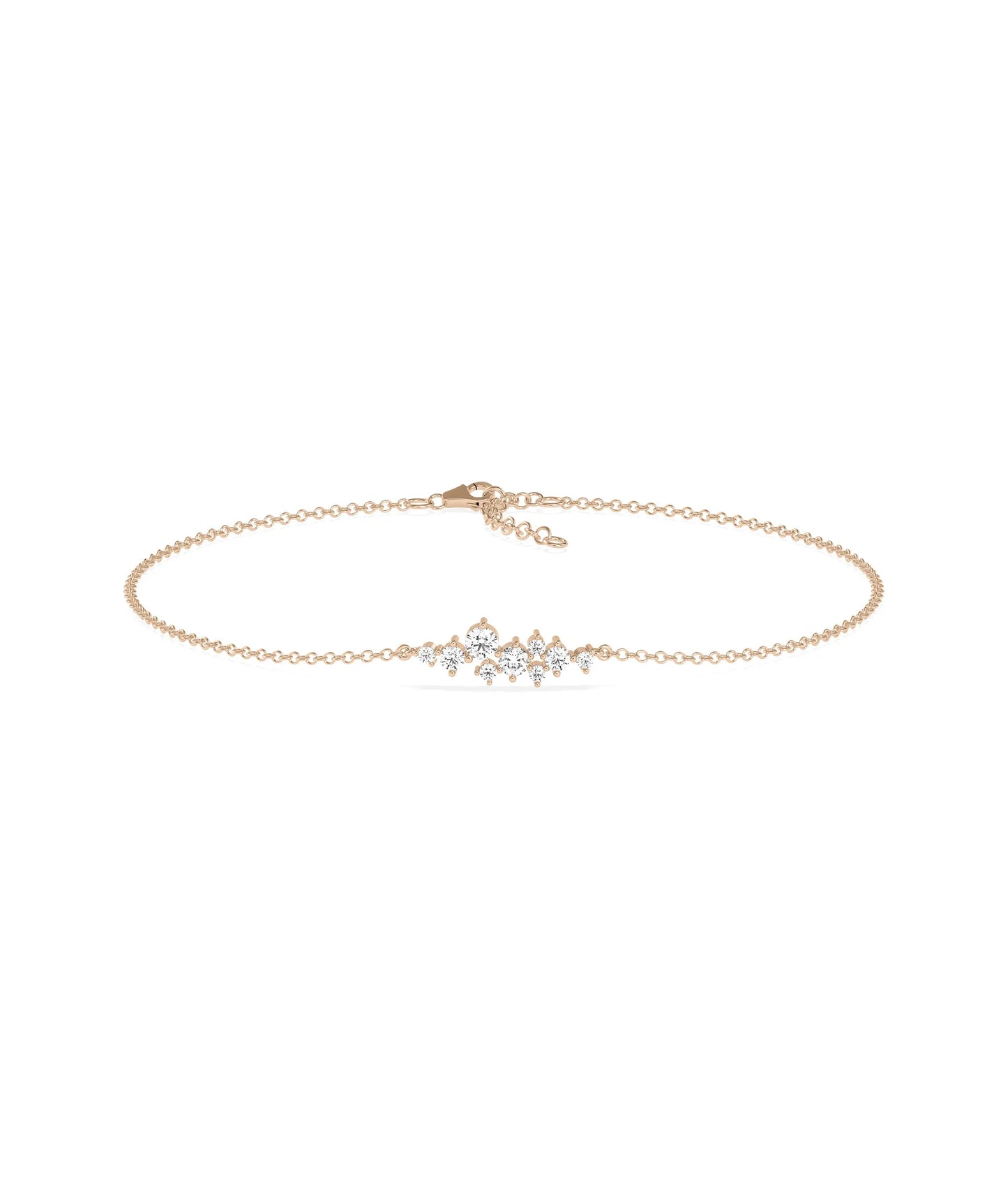 Diamond Cluster Cable Chain Bracelet - 79e | Everyday 14K Gold Jewelry
