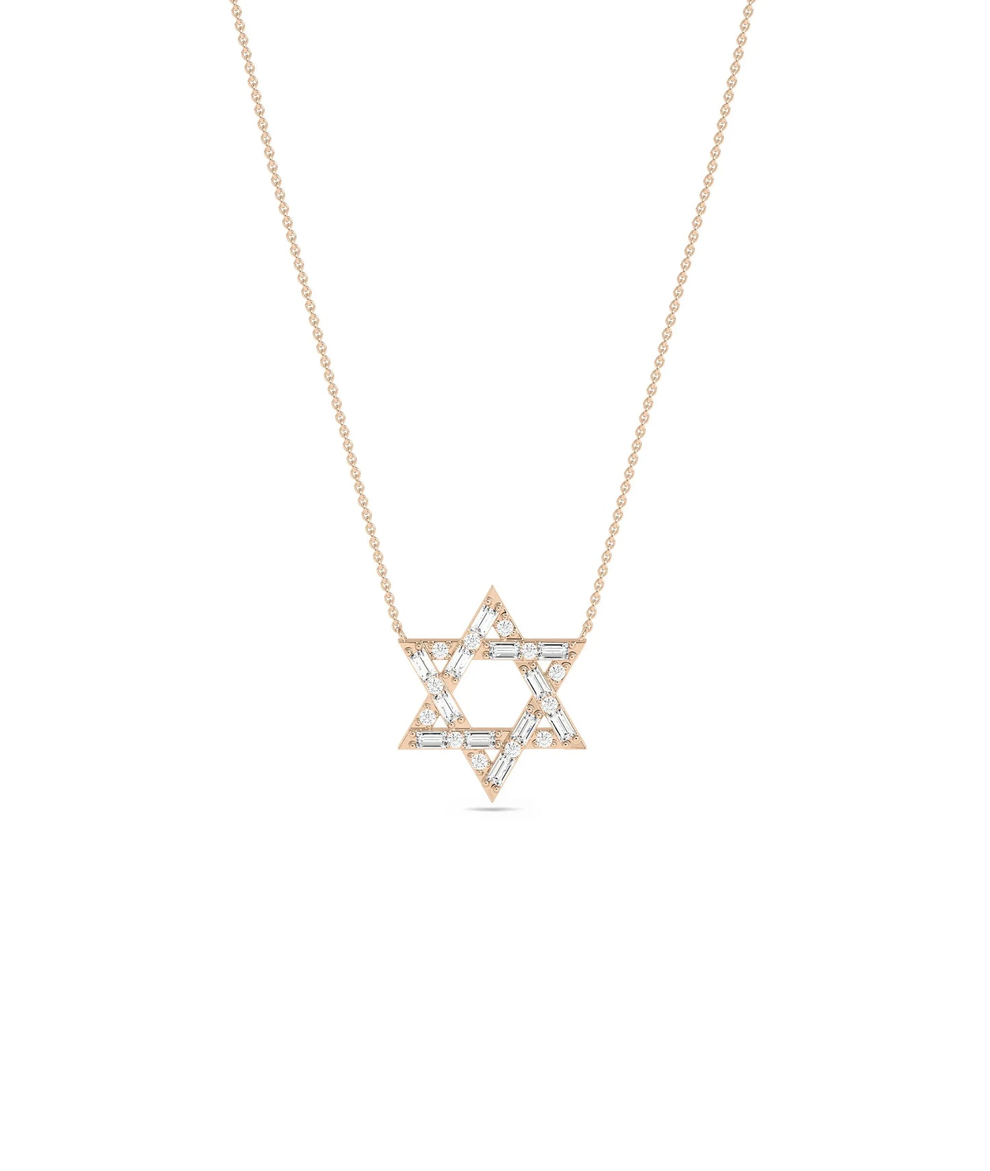 Rose gold Diamond Star of David featuring sacred sparkle