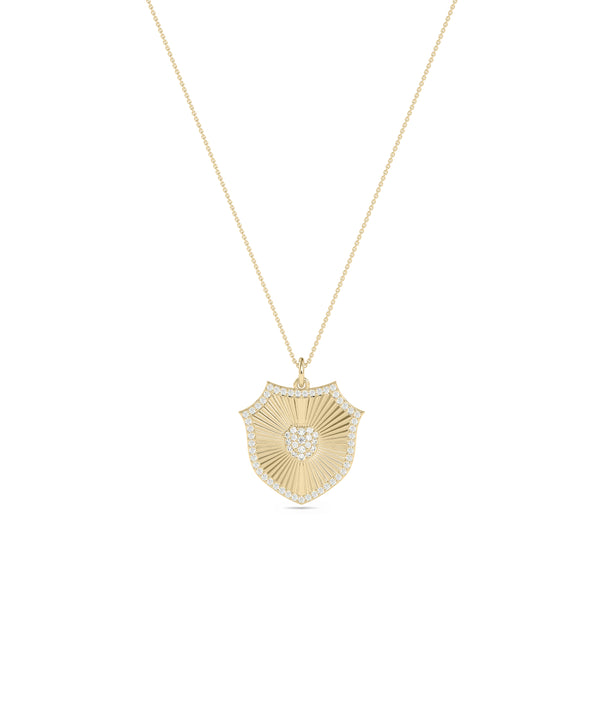 Diamond Outline Fluted Medallion Charm alternate view