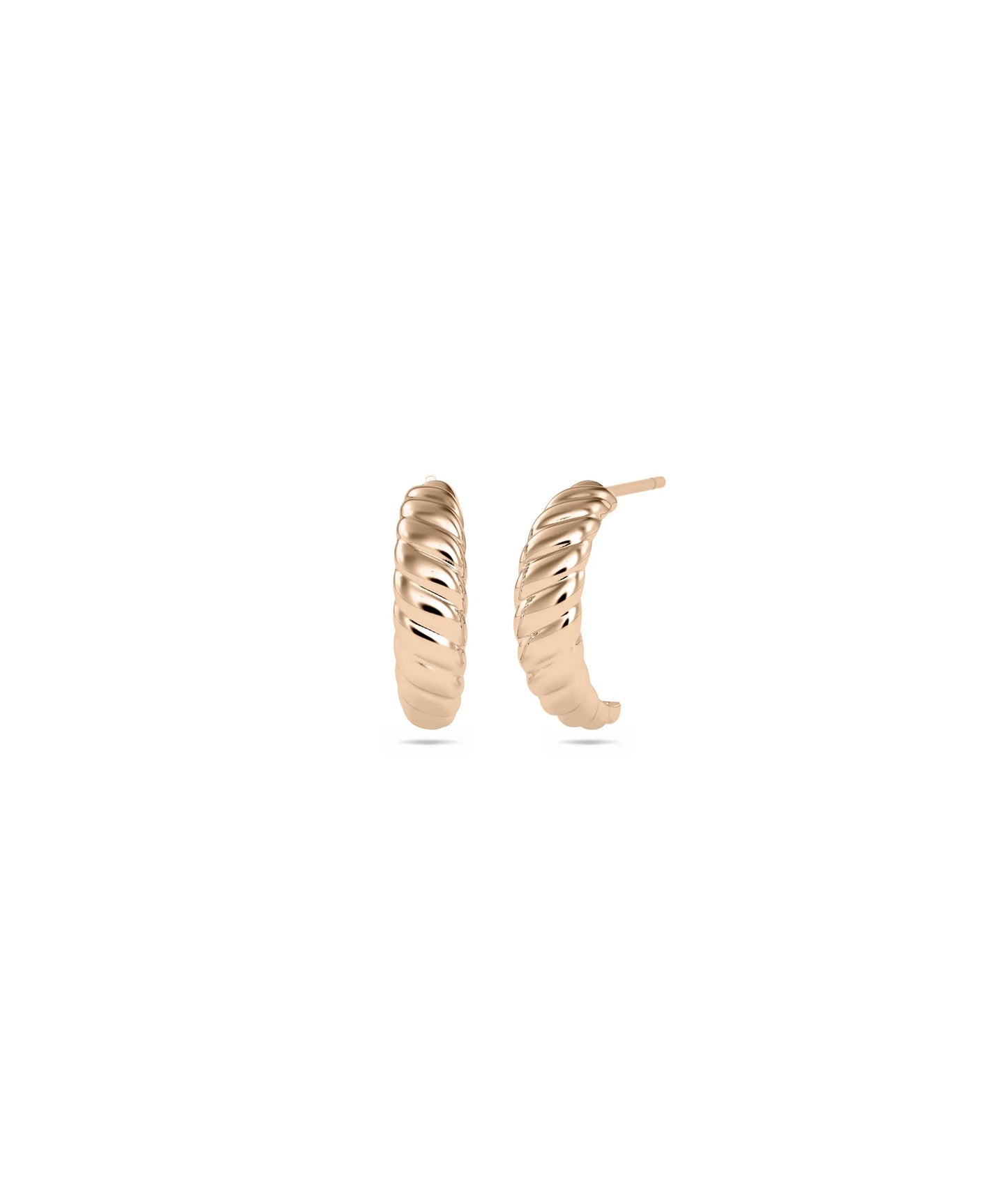 Gold Fluted Half Hoop Earring - 79e | Everyday 14K Gold Jewelry