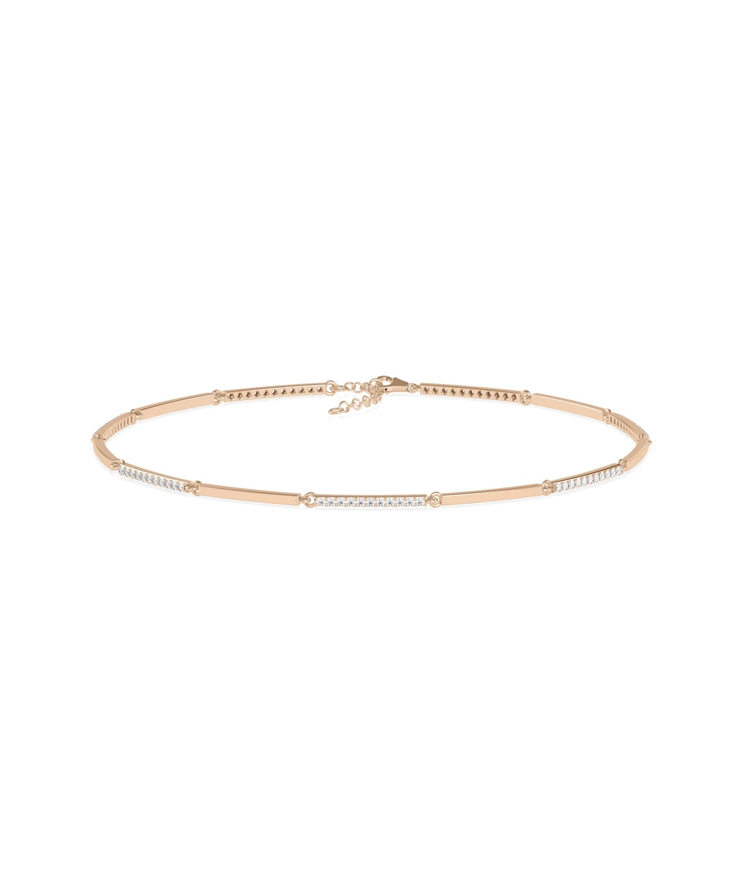 Diamond Pave Alternating Link Bracelet - 79e | Everyday 14K Gold Jewelry