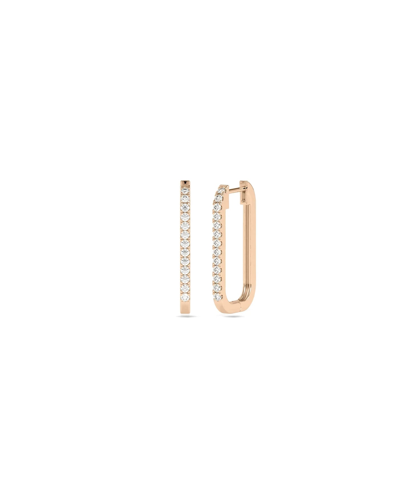 Diamond Cushion Shape Hoop Earring - 79e | Everyday 14K Gold Jewelry